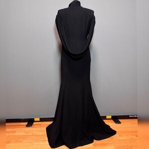 High Drama Alvaro Figlio Black Evening Gown